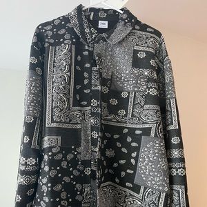 Zara Black and White Bandana Jacket